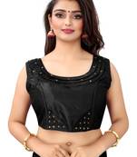 Black art silk piping design readymade blouse
