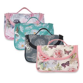 NFI essentials Floral Print Cosmetics Pouch Makeup Pouch Vanity Case Jewellery Pouch  (Pack of 4) 1