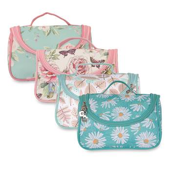NFI essentials Floral Print Cosmetics Pouch Makeup Pouch Vanity Case Jewellery Pouch  (Pack of 4) 1