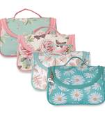 NFI essentials Floral Print Cosmetics Pouch Makeup Pouch Vanity Case Jewellery Pouch  (Pack of 4)
