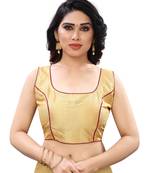 Gold art silk piping design readymade blouse