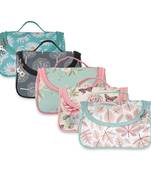 NFI essentials Floral Print Cosmetics Pouch Makeup Pouch Vanity Case Jewellery Pouch  (Pack of 5)