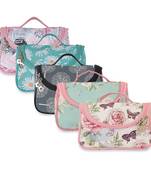 NFI essentials Floral Print Cosmetics Pouch Makeup Pouch Vanity Case Jewellery Pouch  (Pack of 5)
