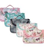 NFI essentials Floral Print Cosmetics Pouch Makeup Pouch Vanity Case Jewellery Pouch  (Pack of 5)
