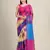 Multicolor woven blended cotton saree with blouse