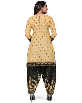 Beige printed blended cotton salwar 2