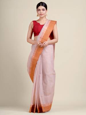 Off white woven pure cotton saree  1