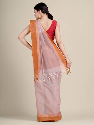 Off white woven pure cotton saree  3