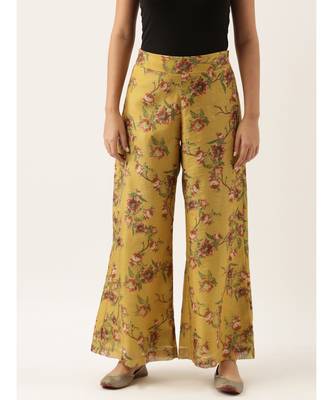 Chanderi Yellow Printed Palazzo 1
