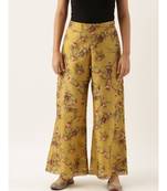 Chanderi Yellow Printed Palazzo