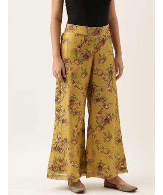 Chanderi Yellow Printed Palazzo 3