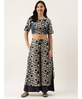 Chanderi Blue Palazzo 5