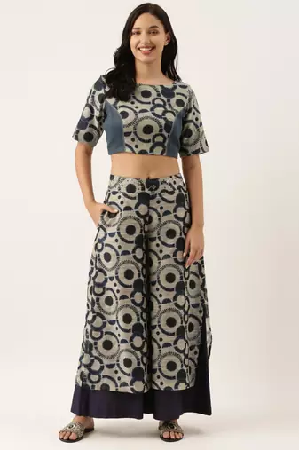 Chanderi Blue Palazzo