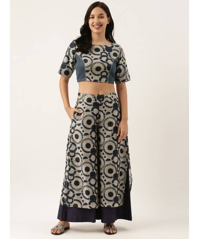 Chanderi Blue Palazzo