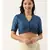 Blue Linen Silk Collar Blouse