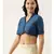 Blue Linen Silk Collar Blouse