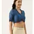 Blue Linen Silk Collar Blouse