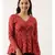 red Ikat Silk Long top