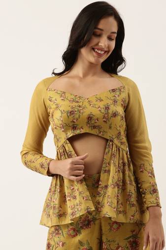 Chanderi Mustard Blouse