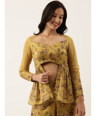 Chanderi Mustard Blouse 1