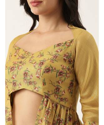 Chanderi Mustard Blouse 3