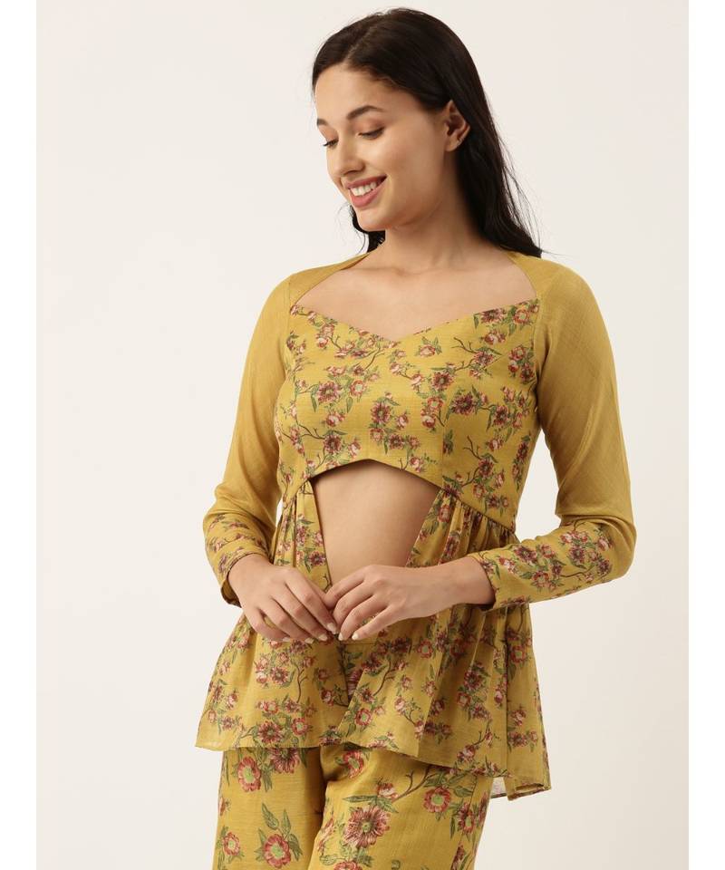 Chanderi Mustard Blouse