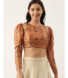 Chanderi Printed Embroidered Blouse