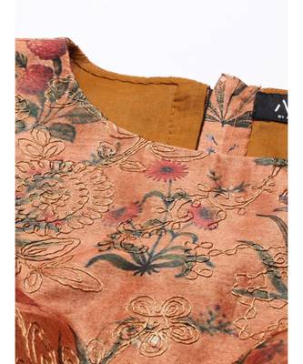 Chanderi Printed Embroidered Blouse 3