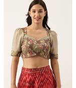 Brown Silk Jaquard Blouse