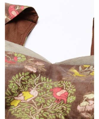 Brown Silk Jaquard Blouse 2