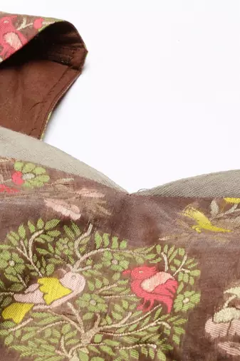 Brown Silk Jaquard Blouse