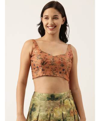 Rust Orange Chanderi Blouse 1