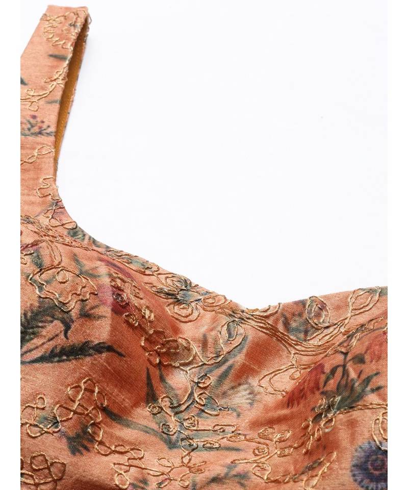 Rust Orange Chanderi Blouse