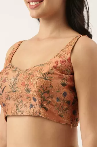 Rust Orange Chanderi Blouse