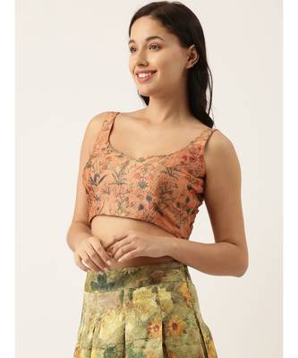 Rust Orange Chanderi Blouse 4