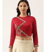 Silk Red Sequened Blouse