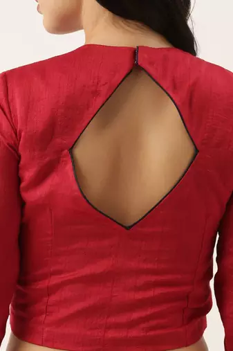Silk Red Sequened Blouse