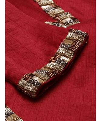 Silk Red Sequened Blouse 5