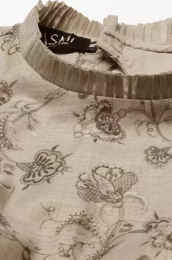 Grey Black Back Open Chanderi Blouse