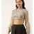 Grey Black Back Open Chanderi Blouse