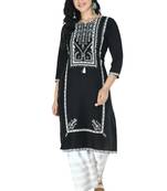 Black  Rayon printed Stitched   kurta with   palazzo