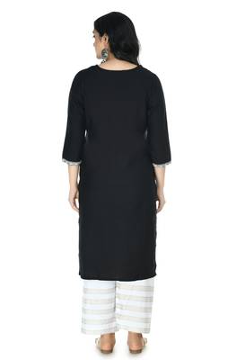 Black  Rayon printed Stitched   kurta with   palazzo 2