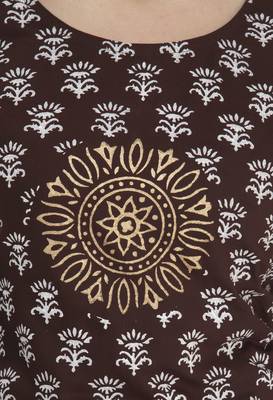 Brown Rayon printed Stitched   kurta with   palazzo 4