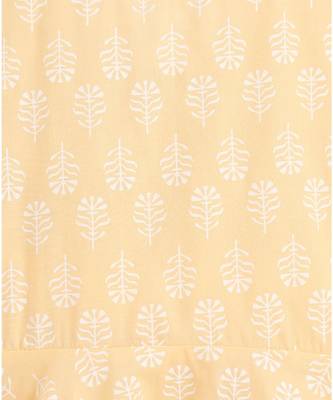 yellow cotton printed stitched   frock 4