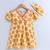 yellow cotton printed stitched   frock