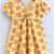 yellow cotton printed stitched   frock