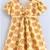 yellow cotton printed stitched   frock