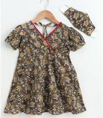 grey cotton printed stitched   frock