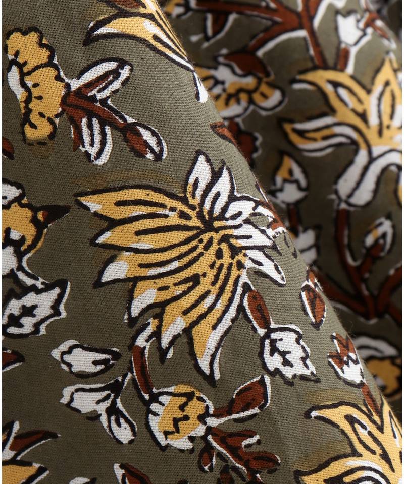 grey cotton printed stitched   frock