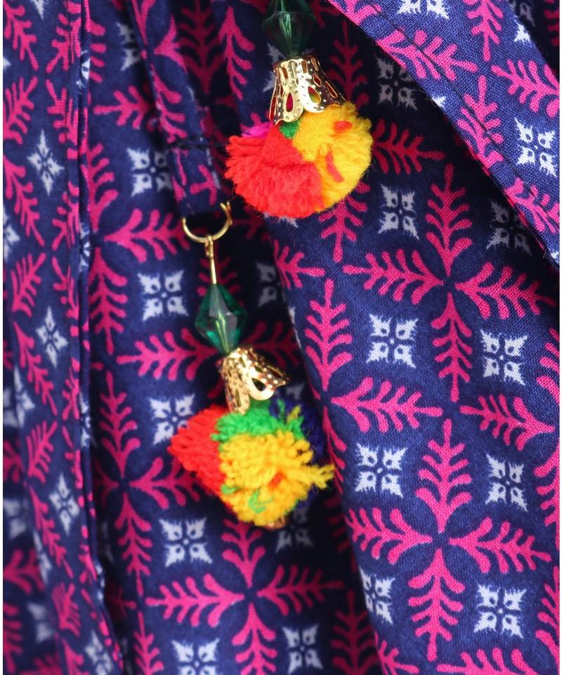 purple cotton printed stitched   frock